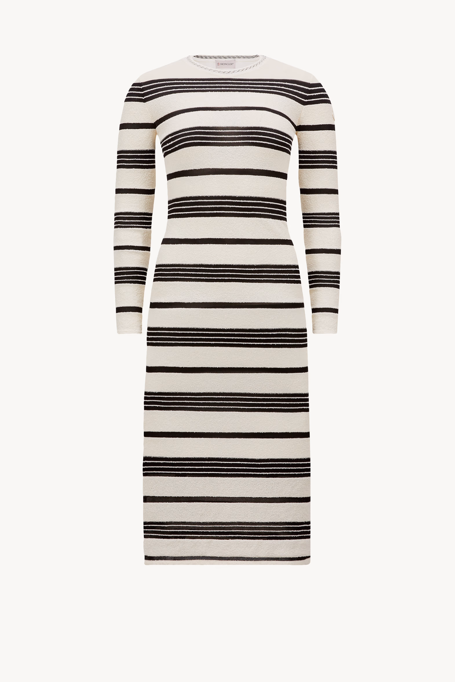 Robe midi en bouclé rayé Femmes Noir & Blanc Moncler 2
